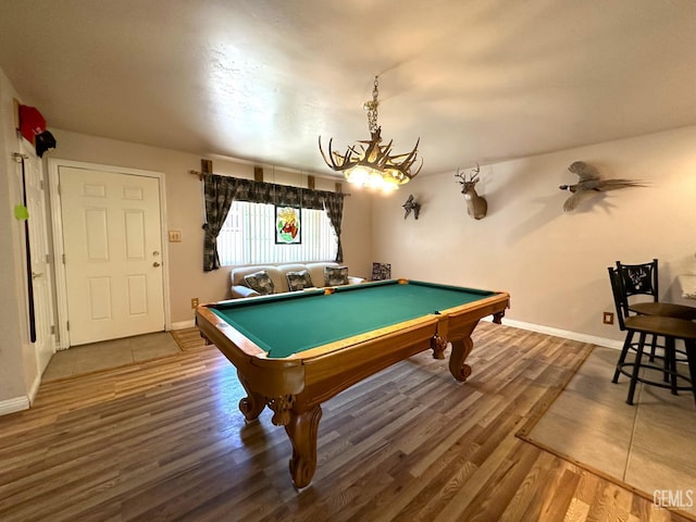 45796 Rocking K Dr, Cal Hot Springs, CA 93207 - recreation room featuring wood finished floors, baseboards, and pool table