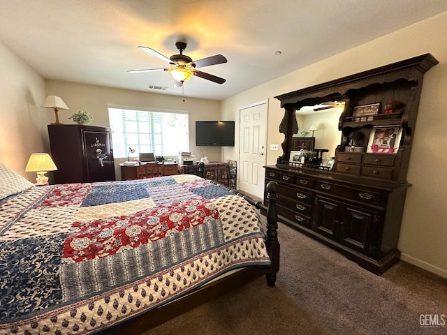 45796 Rocking K Dr, Cal Hot Springs, CA 93207 - bedroom with carpet and a ceiling fan