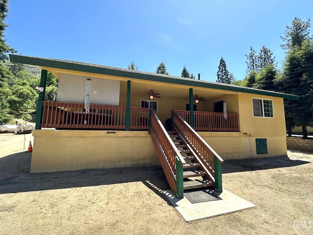 45796 Rocking K Dr, Cal Hot Springs, CA 93207 - view of front of house with ceiling fan, crawl space, and stairs