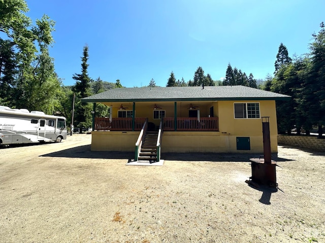 45796 Rocking K Dr, Cal Hot Springs, CA 93207 - view of front of house with ceiling fan and roof with shingles