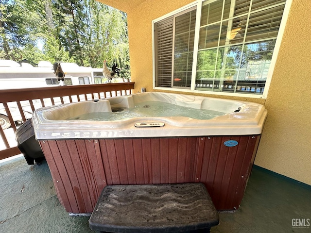45796 Rocking K Dr, Cal Hot Springs, CA 93207 - wooden deck with a hot tub