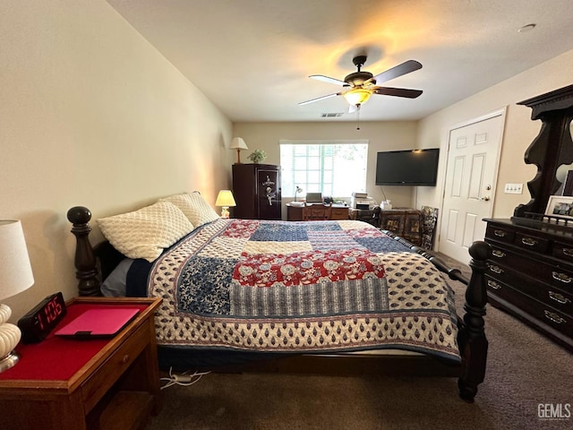 45796 Rocking K Dr, Cal Hot Springs, CA 93207 - bedroom with carpet floors and a ceiling fan