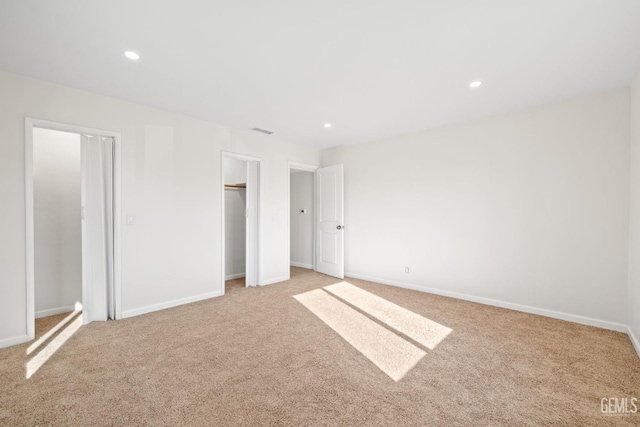 409 Jane St, Bakersfield, CA 93306 - unfurnished bedroom featuring visible vents, light carpet, baseboards, and recessed lighting