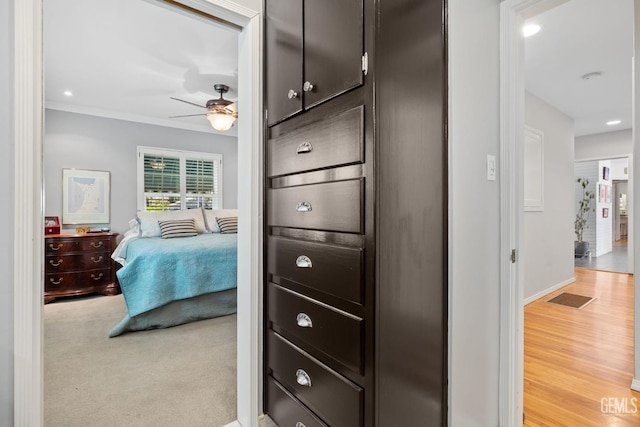 2615 22nd St, Bakersfield, CA 93301 - bedroom featuring baseboards, visible vents, recessed lighting, and ceiling fan