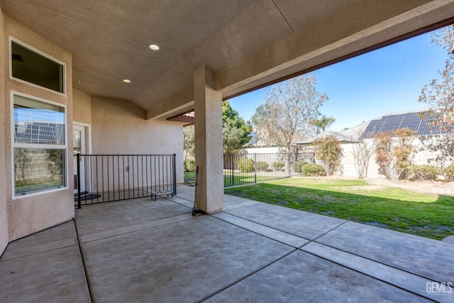 view of patio with a fenced backyard