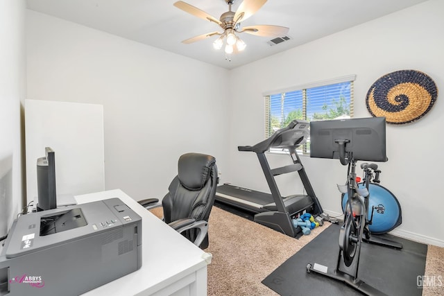 11820 Crescent Creek Ct, Bakersfield, CA 93311 - office with a ceiling fan and baseboards