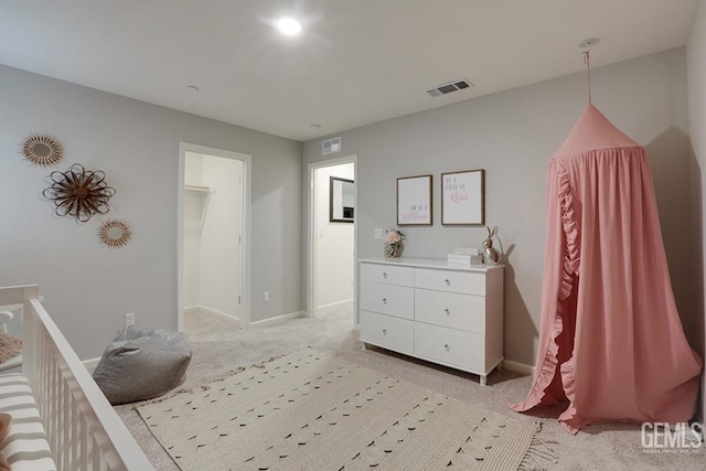 bedroom with a spacious closet