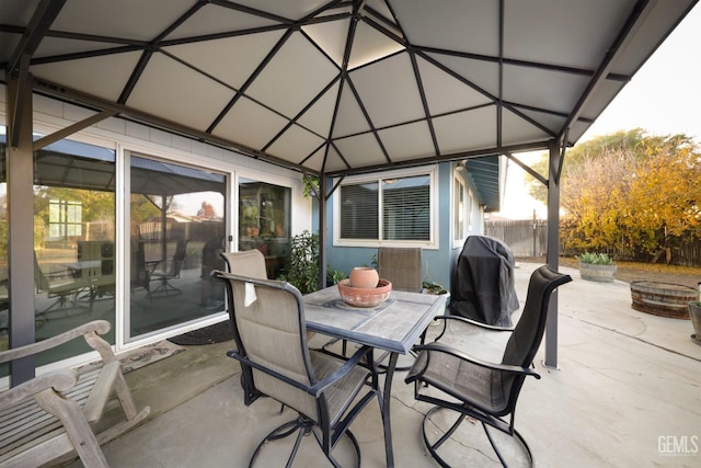 view of patio / terrace with a gazebo and area for grilling