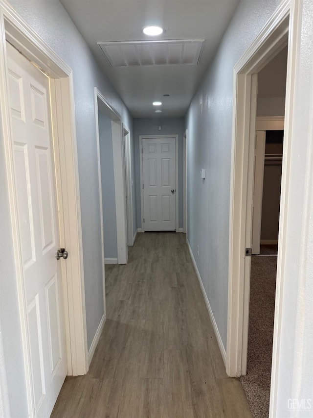 hall featuring wood-type flooring