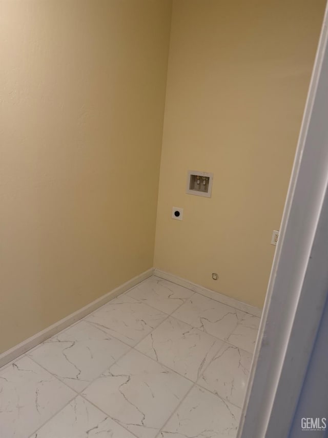 laundry area featuring washer hookup and electric dryer hookup