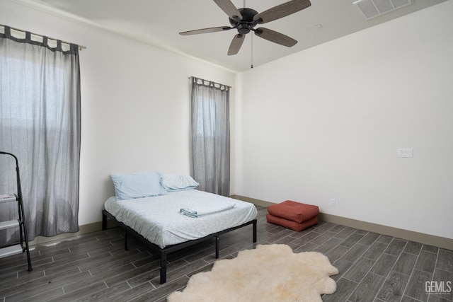 6622 Sycamore Wood Ln, Bakersfield, CA 93313 - bedroom featuring wood tiled floors and ceiling fan