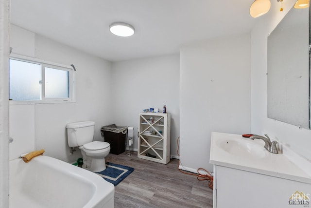 210 B B, Taft, CA 93268 - bathroom with vanity, toilet, a bathtub, and wood finished floors