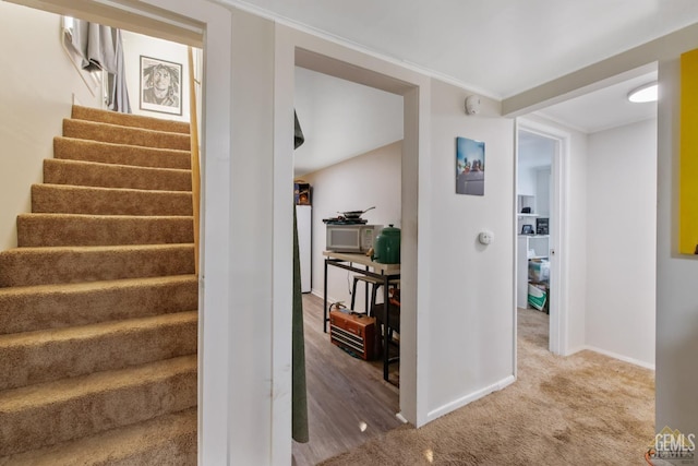 210 B B, Taft, CA 93268 - stairs featuring baseboards and carpet flooring