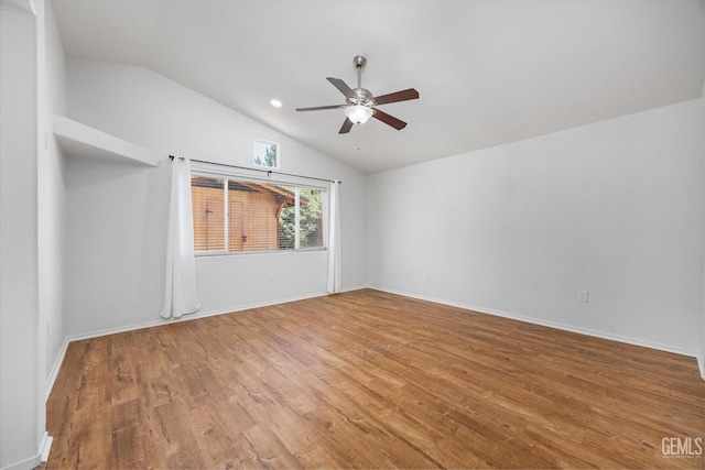 8918 Red River Ct, Bakersfield, CA 93312 - spare room with lofted ceiling, ceiling fan, and wood finished floors
