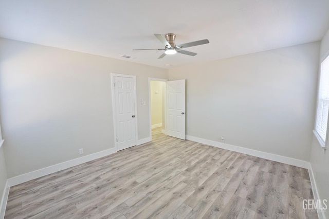 2408 Charleston Dr, Bakersfield, CA 93308 - empty room featuring a ceiling fan and light wood-style flooring