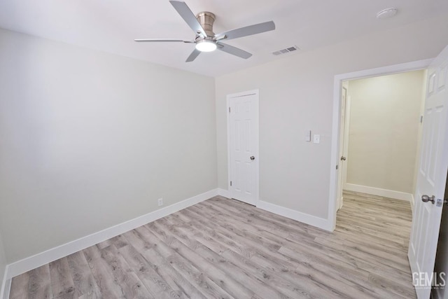 2408 Charleston Dr, Bakersfield, CA 93308 - unfurnished bedroom with light wood-type flooring, ceiling fan, and a closet