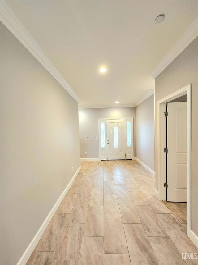 foyer entrance with crown molding