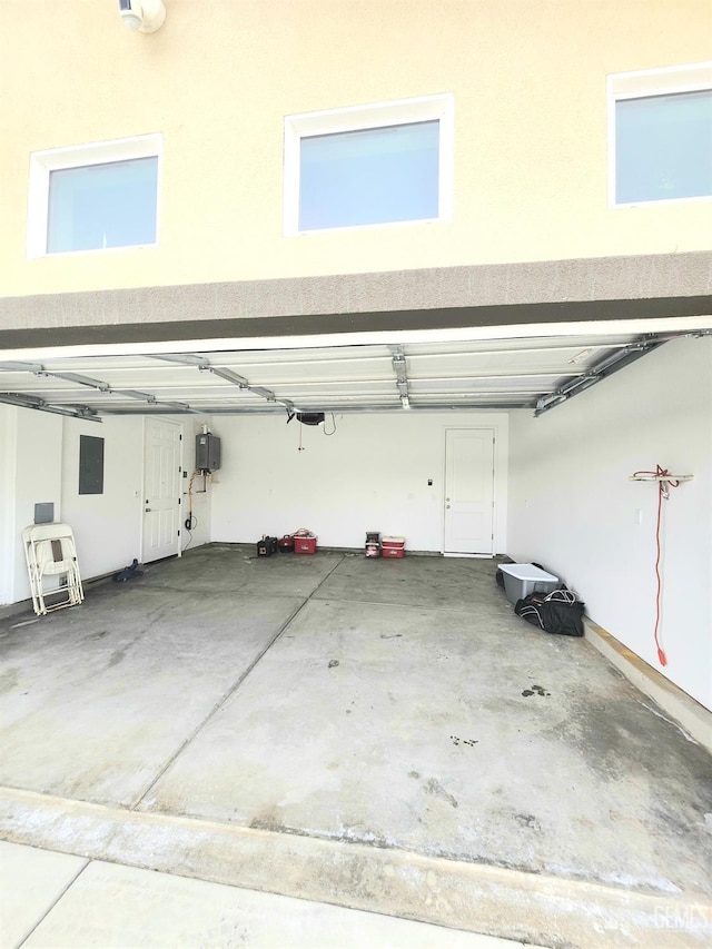 garage with electric panel