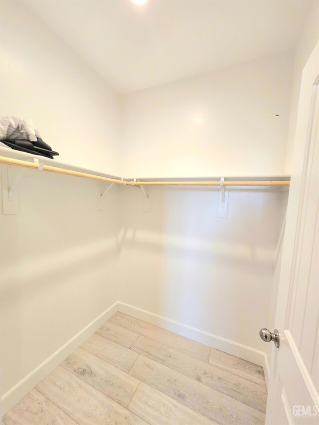 walk in closet featuring wood-type flooring