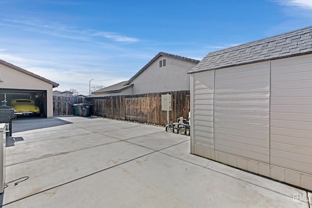 view of patio / terrace with an outdoor structure