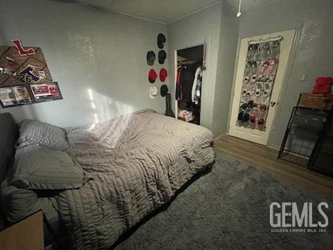 bedroom featuring wood-type flooring