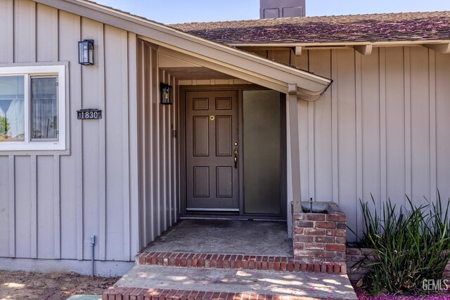 1830 Chevy Chase Way, Bakersfield, CA 93306 - doorway to property with board and batten siding