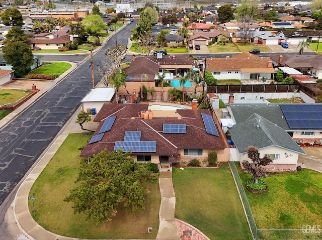 aerial view with a residential view