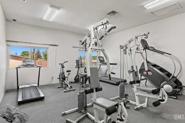 5928 Dyce Way, Bakersfield, CA 93306 - workout area featuring plenty of natural light and a textured ceiling