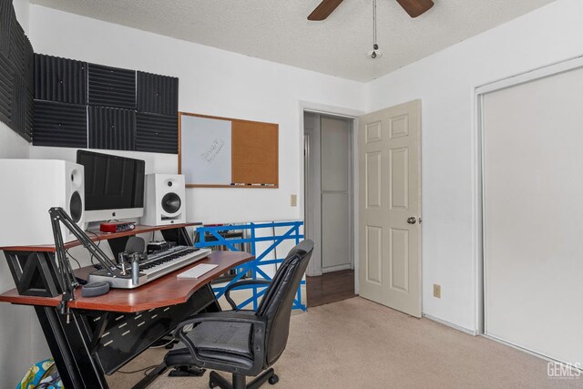 5928 Dyce Way, Bakersfield, CA 93306 - office space featuring light colored carpet, a ceiling fan, and a textured ceiling