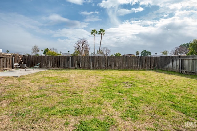 view of yard featuring a patio