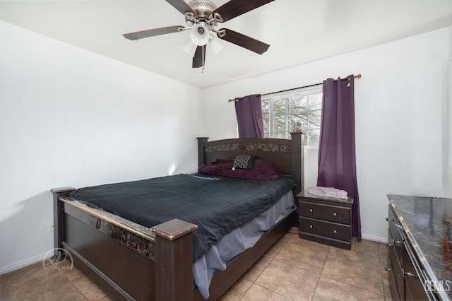 bedroom with ceiling fan