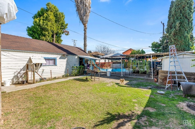 view of yard with fence