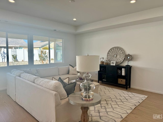 living room featuring hardwood / wood-style flooring