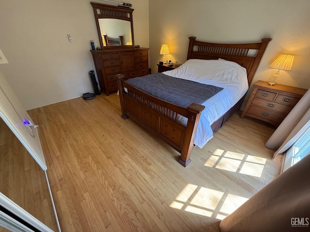 bedroom featuring light wood finished floors