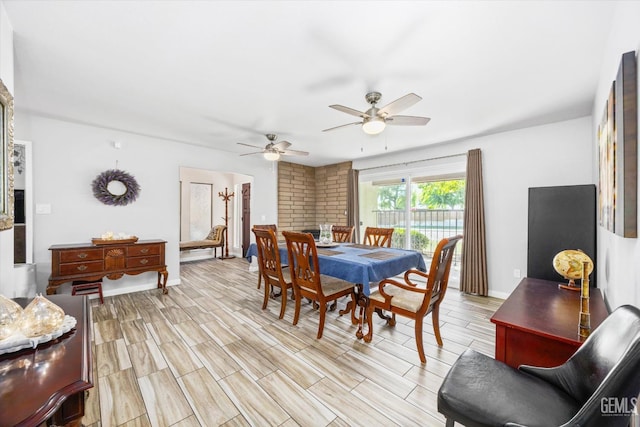 4512 Orrick Ct, Bakersfield, CA 93308 - dining area with a ceiling fan and wood finish floors