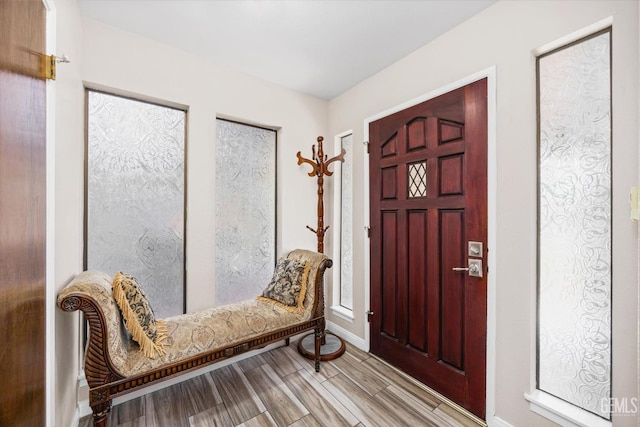 4512 Orrick Ct, Bakersfield, CA 93308 - entrance foyer with baseboards and wood finished floors