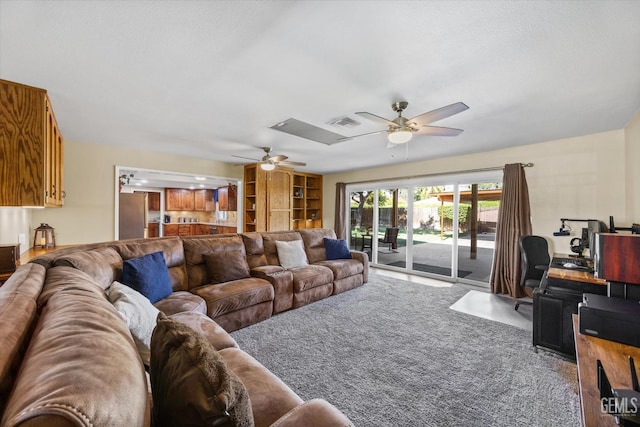 4512 Orrick Ct, Bakersfield, CA 93308 - living room with ceiling fan and carpet