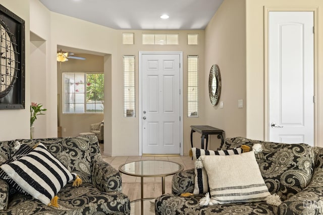 11901 Kimelford Dr, Bakersfield, CA 93312 - tiled entryway featuring recessed lighting and ceiling fan
