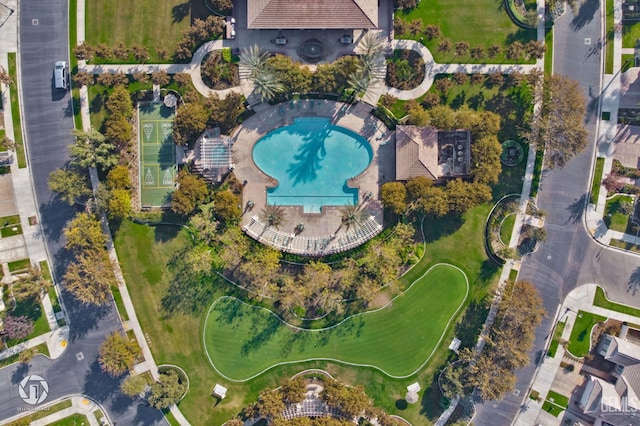 11901 Kimelford Dr, Bakersfield, CA 93312 - aerial view of property's location featuring a pool
