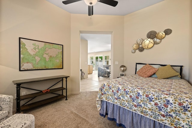 11901 Kimelford Dr, Bakersfield, CA 93312 - tiled bedroom featuring carpet floors and ceiling fan