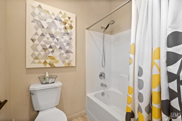 11901 Kimelford Dr, Bakersfield, CA 93312 - full bathroom featuring shower / bath combination with curtain and toilet
