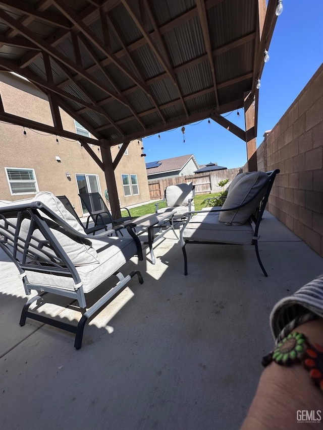 view of patio with fence