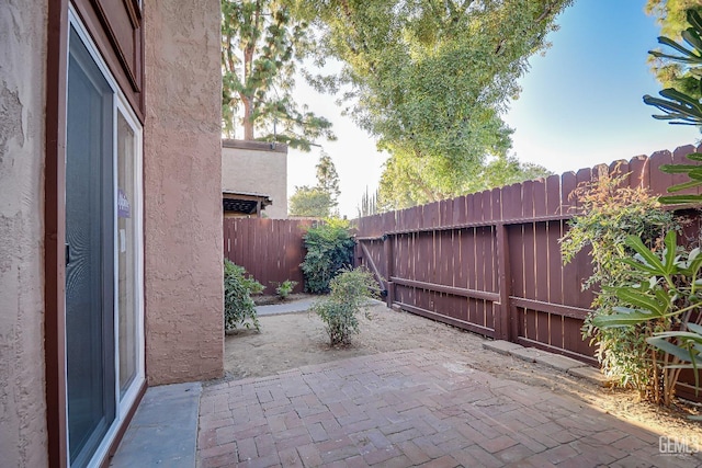 view of patio featuring a fenced backyard