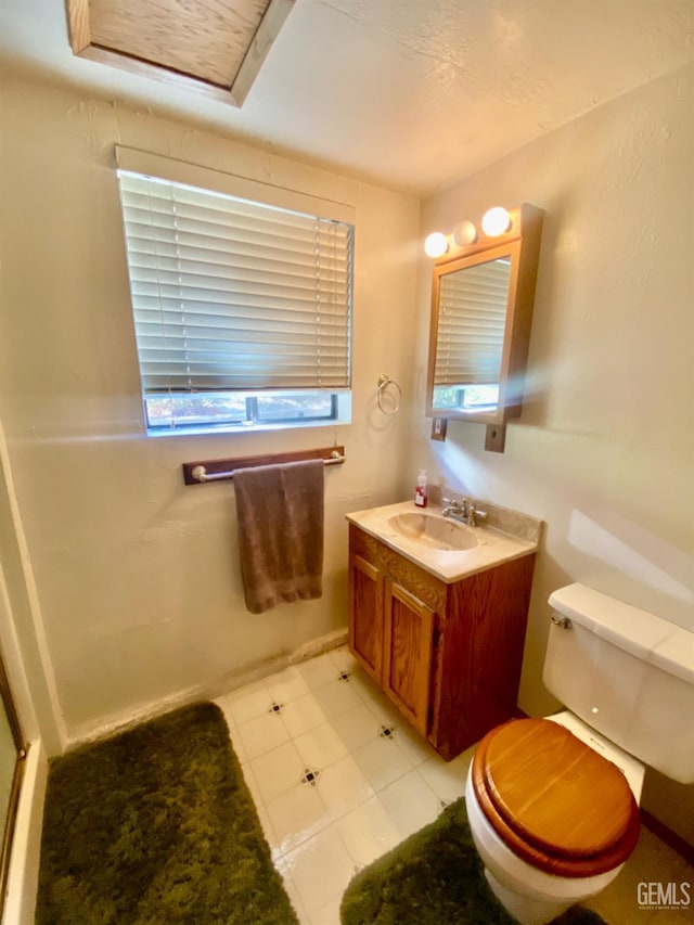 bathroom with toilet and vanity