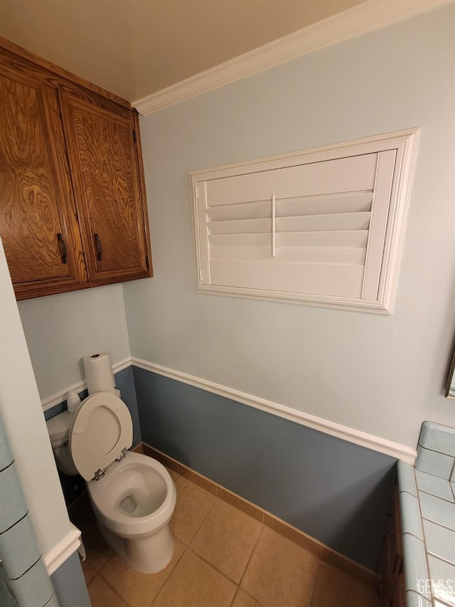 6918 Crestwood St, Bakersfield, CA 93308 - bathroom featuring crown molding and tile patterned floors