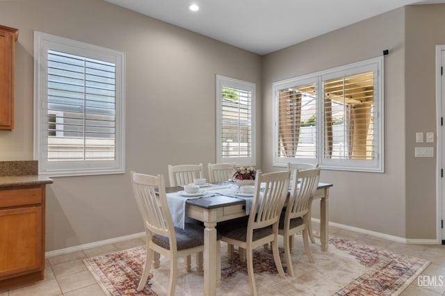 5703 Park Pl, Bakersfield, CA 93306 - dining space with light tile patterned flooring and recessed lighting