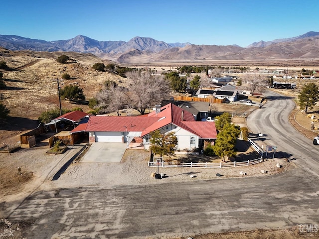 aerial view featuring a mountain view