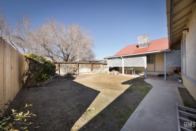 view of yard with a patio area