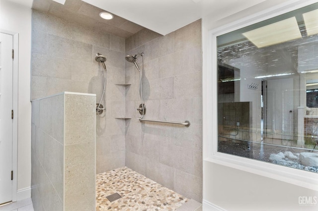 bathroom with walk in shower