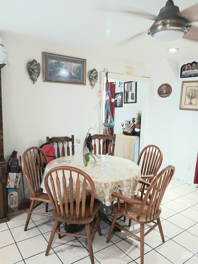 view of tiled dining room